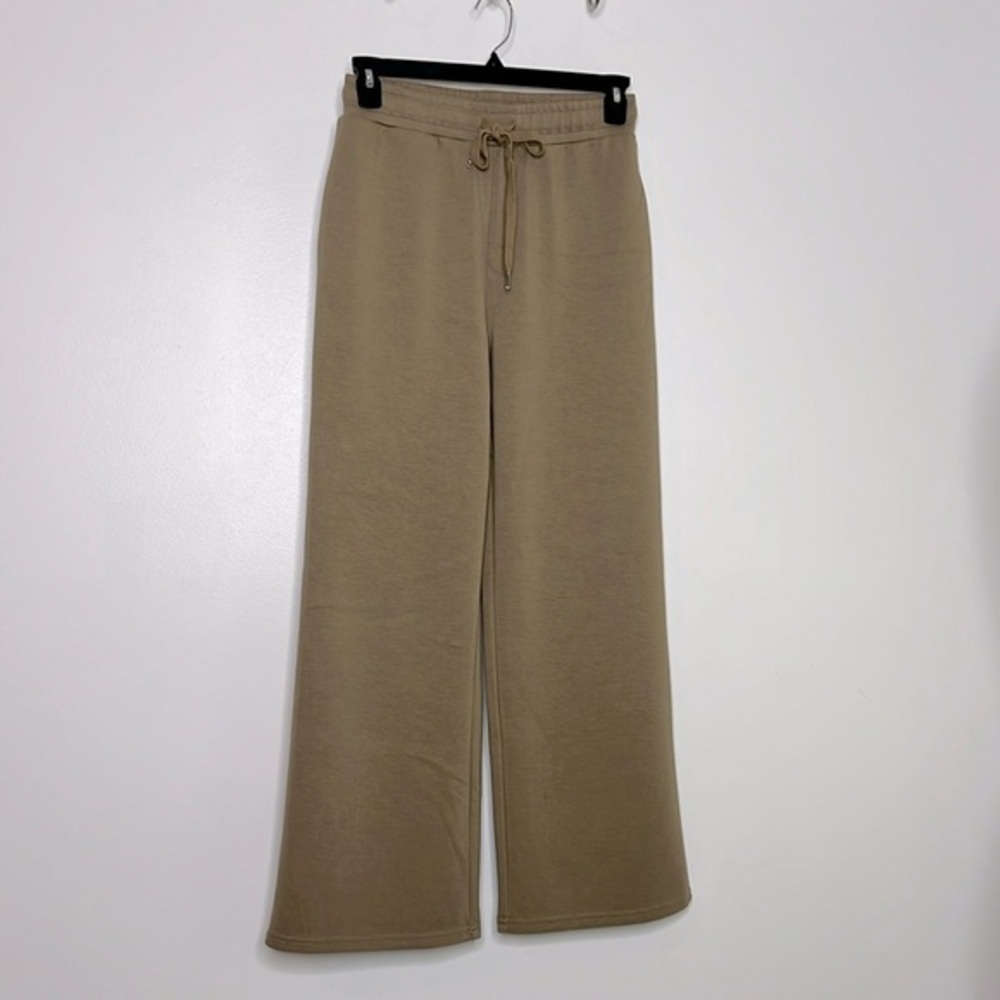 Brown loose fit wide leg drawstring lounge sweatpants size medium